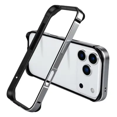 iPhone 17 Pro Mobilskal Bumper Ultra Thin Metal TPU - Grå