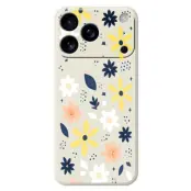 Mobilskal till iPhone 17 Pro Colorful Floral Blue Leaves TPU - Beige