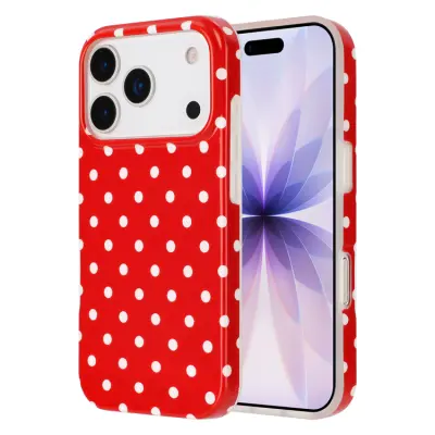 iPhone 17 Pro Mobilskal Dot Design Imd Tpu (Röd)
