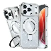 iPhone 17 Pro Mobilskal Glitter Design TPU + PC Kickstand - Transparent