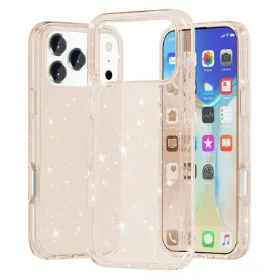 iPhone 17 Pro Mobilskal Glittrande Puderglitter - Guld