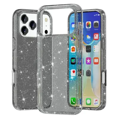 iPhone 17 Pro Mobilskal Glittrande Puderglitter - Svart