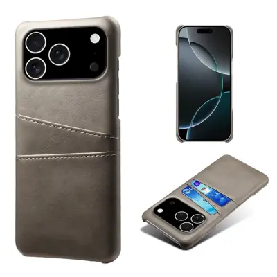 iPhone 17 Pro Mobilskal Korthållare Dual - Grå