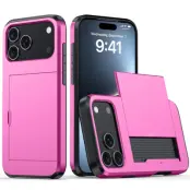 Mobilskal till iPhone 17 Pro korthållare - Rosa