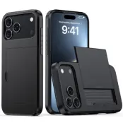 Mobilskal till iPhone 17 Pro korthållare - Svart
