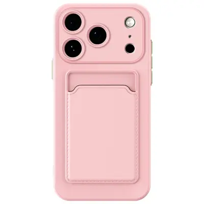 iPhone 17 Pro Mobilskal Korthållare TPU - Rosa