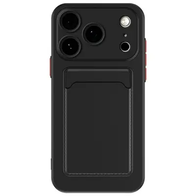 iPhone 17 Pro Mobilskal Korthållare TPU - Svart