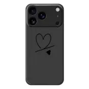 iPhone 17 Pro Mobilskal Love Pattern Printing Straight - Svart