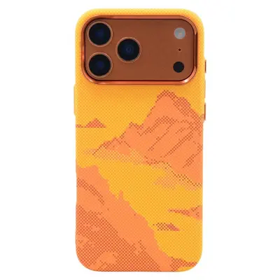 iPhone 17 Pro Mobilskal Magsafe Carbon Fiber Texture - Orange Valley