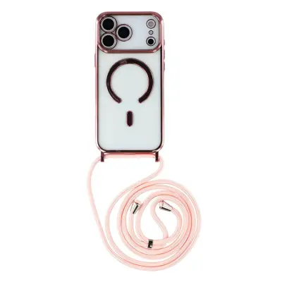 iPhone 17 Pro Mobilskal MagSafe Electroplating Edge TPU - Rosa