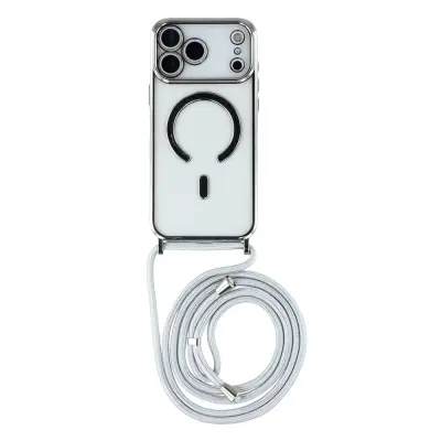 iPhone 17 Pro Mobilskal MagSafe Electroplating Edge TPU - Silver