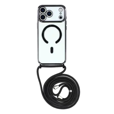 iPhone 17 Pro Mobilskal MagSafe Electroplating Edge TPU - Svart