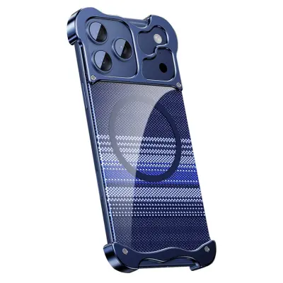 iPhone 17 Pro Mobilskal Magsafe Frameless Kevlar Pattern - Blå (Blå)