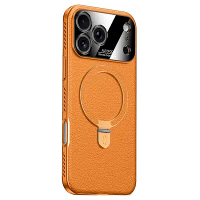 iPhone 17 Pro Mobilskal MagSafe Kickstand Electroplated Cooling - Orange (Orange)