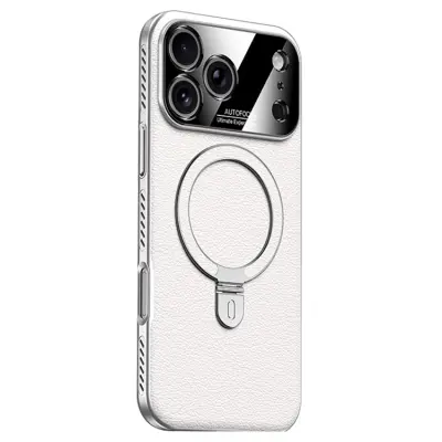 iPhone 17 Pro Mobilskal MagSafe Kickstand Electroplated Cooling - Vit (Vit)