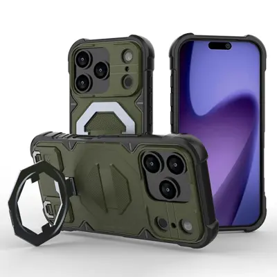 iPhone 17 Pro Mobilskal MagSafe Kickstand Med snodd - Grön