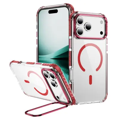 iPhone 17 Pro Mobilskal MagSafe Kickstand - Röd