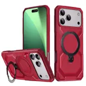 Mobilskal till iPhone 17 Pro MagSafe Kickstand TPU + PC (Röd)