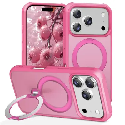 iPhone 17 Pro Mobilskal MagSafe Kickstand TPU + PC - Rosa