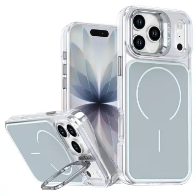 iPhone 17 Pro Mobilskal MagSafe Lens Kickstand TPU + PC - Grå (Grå)