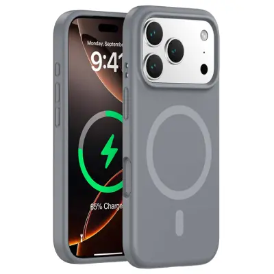 iPhone 17 Pro Mobilskal Magsafe Liquid Silicone - Charcoal Grå