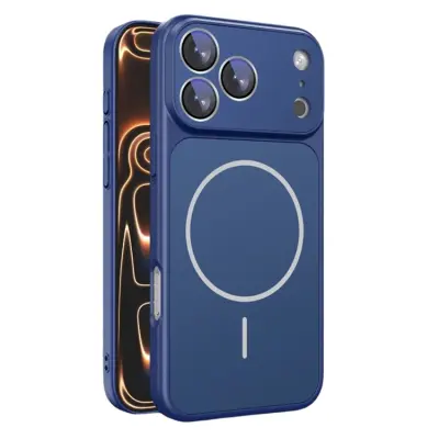 iPhone 17 Pro Mobilskal MagSafe med Linsfilm Skin-touch - Blå (Blå)