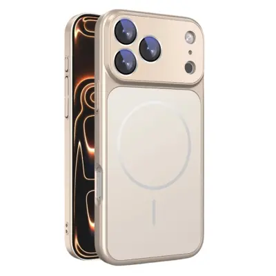iPhone 17 Pro Mobilskal MagSafe med Linsfilm Skin-touch - Guld (Guld)