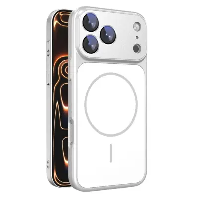 iPhone 17 Pro Mobilskal MagSafe med Linsfilm Skin-touch - Vit (Vit)