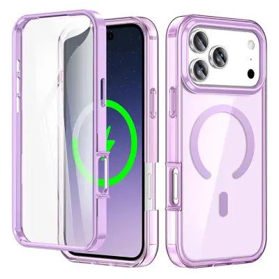 iPhone 17 Pro Mobilskal MagSafe med PET Skärmskydd - Lila
