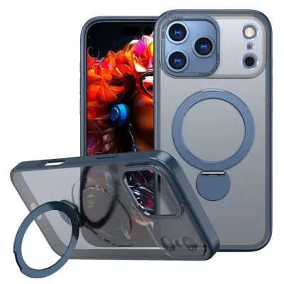 iPhone 17 Pro Mobilskal MagSafe Rotating Kickstand (Blå)