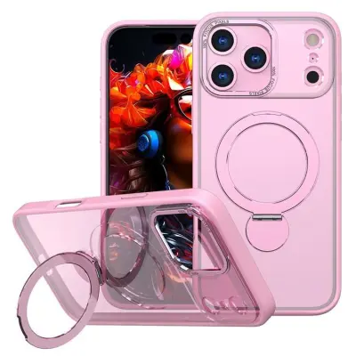 iPhone 17 Pro Mobilskal MagSafe Rotating Kickstand (Rosa)