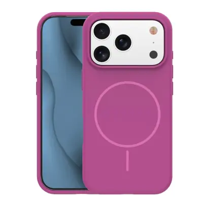 iPhone 17 Pro Mobilskal MagSafe Silikon Thin (Fuchsia)