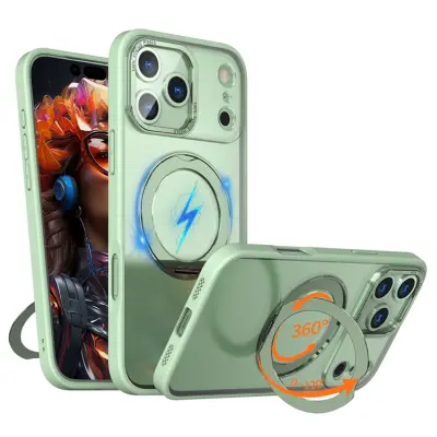 iPhone 17 Pro Mobilskal MagSafe TPU + Acrylic Kickstand - Grön