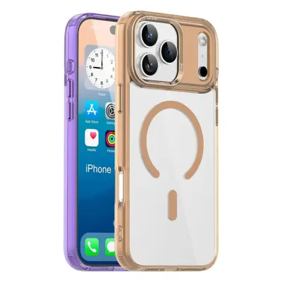 iPhone 17 Pro Mobilskal MagSafe Transparent TPU+PC - Guld