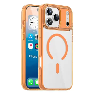 iPhone 17 Pro Mobilskal MagSafe Transparent TPU+PC - Orange