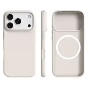 Mobilskal till iPhone 17 Pro MagSafe Ultra Thin Silicone - Antique Vit