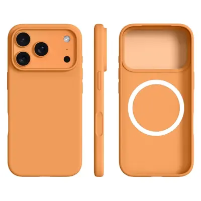 iPhone 17 Pro Mobilskal MagSafe Ultra Thin Silicone - Sunset Orange