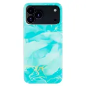 iPhone 17 Pro Mobilskal Marble Pattern Painted TPU - Grön