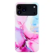 iPhone 17 Pro Mobilskal Marble Pattern Painted TPU - Rosa / Blå