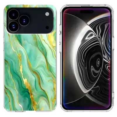 iPhone 17 Pro Mobilskal Marble Pattern Printing Soft - Grön