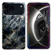 iPhone 17 Pro Mobilskal Marble Pattern Printing Soft - Svart