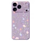 iPhone 17 Pro Mobilskal Pink Blue Flowers Pattern TPU - Lila