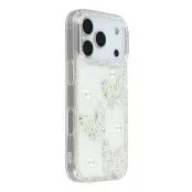 Mobilskal till iPhone 17 Pro Rhinestone Edge Pearl Butterfly