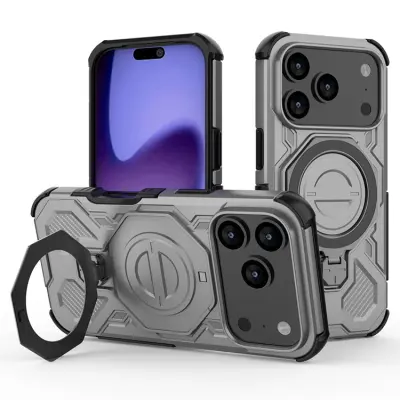 iPhone 17 Pro Mobilskal Rotating Kickstand - Grå