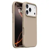 iPhone 17 Pro Mobilskal Silikon Microfiber Lining - Coffee