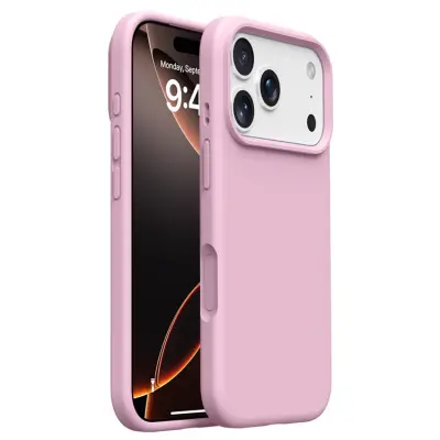 iPhone 17 Pro Mobilskal Silikon Microfiber Lining - Rosa