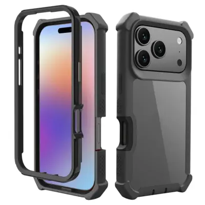 iPhone 17 Pro Mobilskal TPU + PC Shockproof - Svart