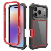 Mobilskal till iPhone 17 Pro TPU + PC Shockproof - Svart/Röd