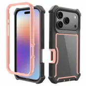 Mobilskal till iPhone 17 Pro TPU + PC Shockproof - Svart/Roséguld