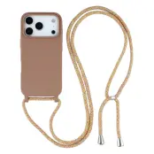 iPhone 17 Pro Mobilskal TPU Shockproof med Lanyard - Brun